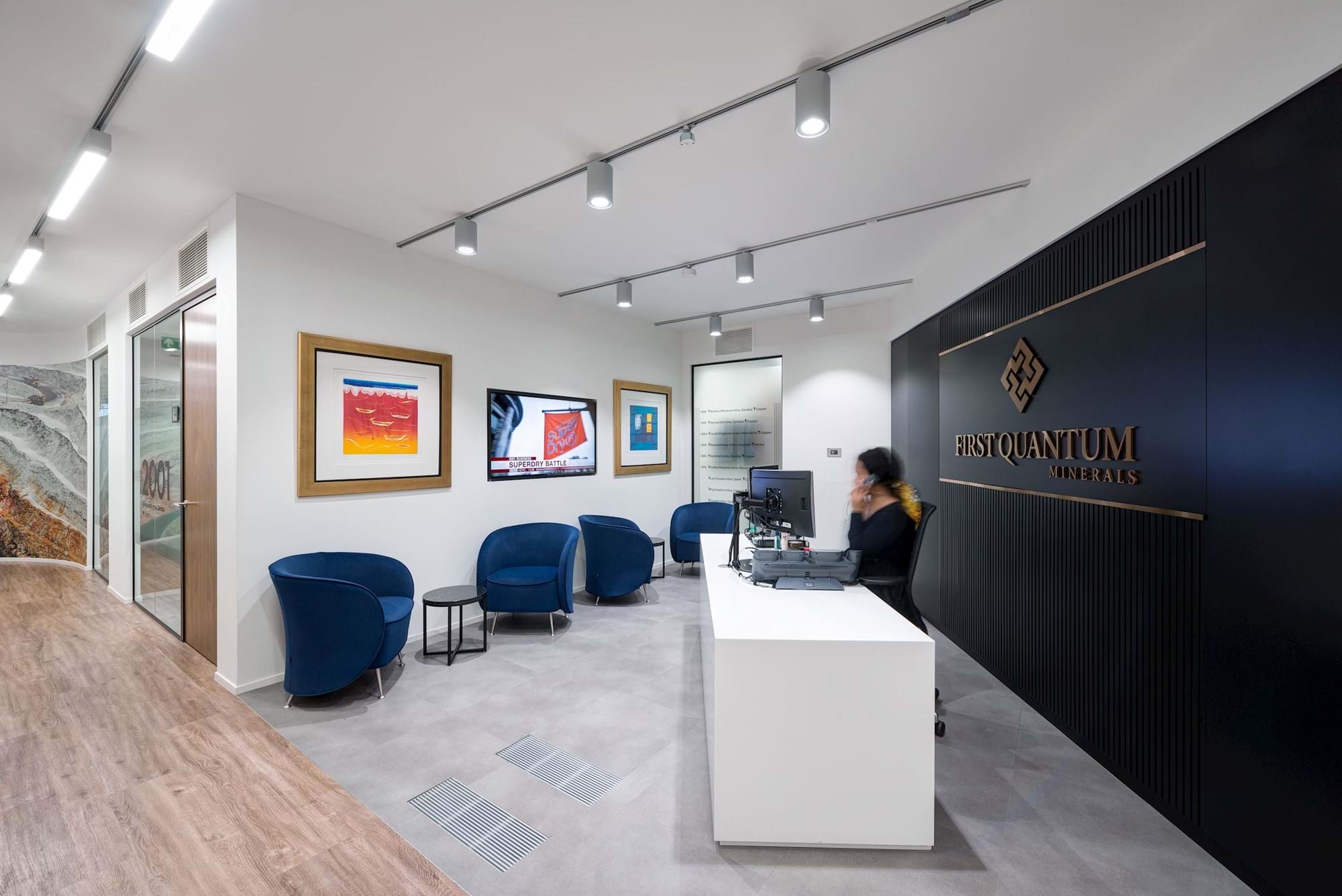 Modus Workspace office design, fit out and refurbishment - First Quantum Minerals - Reception - First Quantum Minerals - Reception