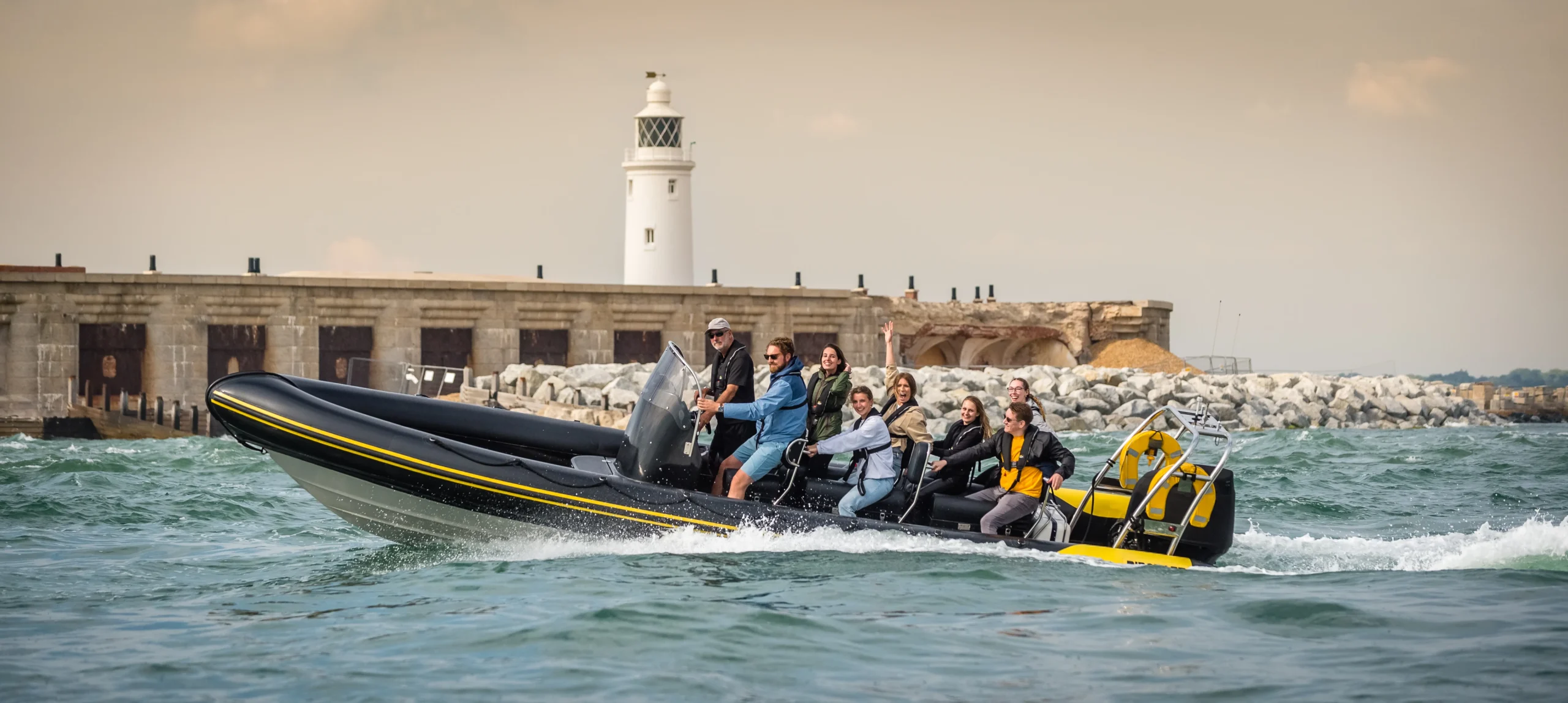Careers WFG Team speedboating in the Isle of Wight