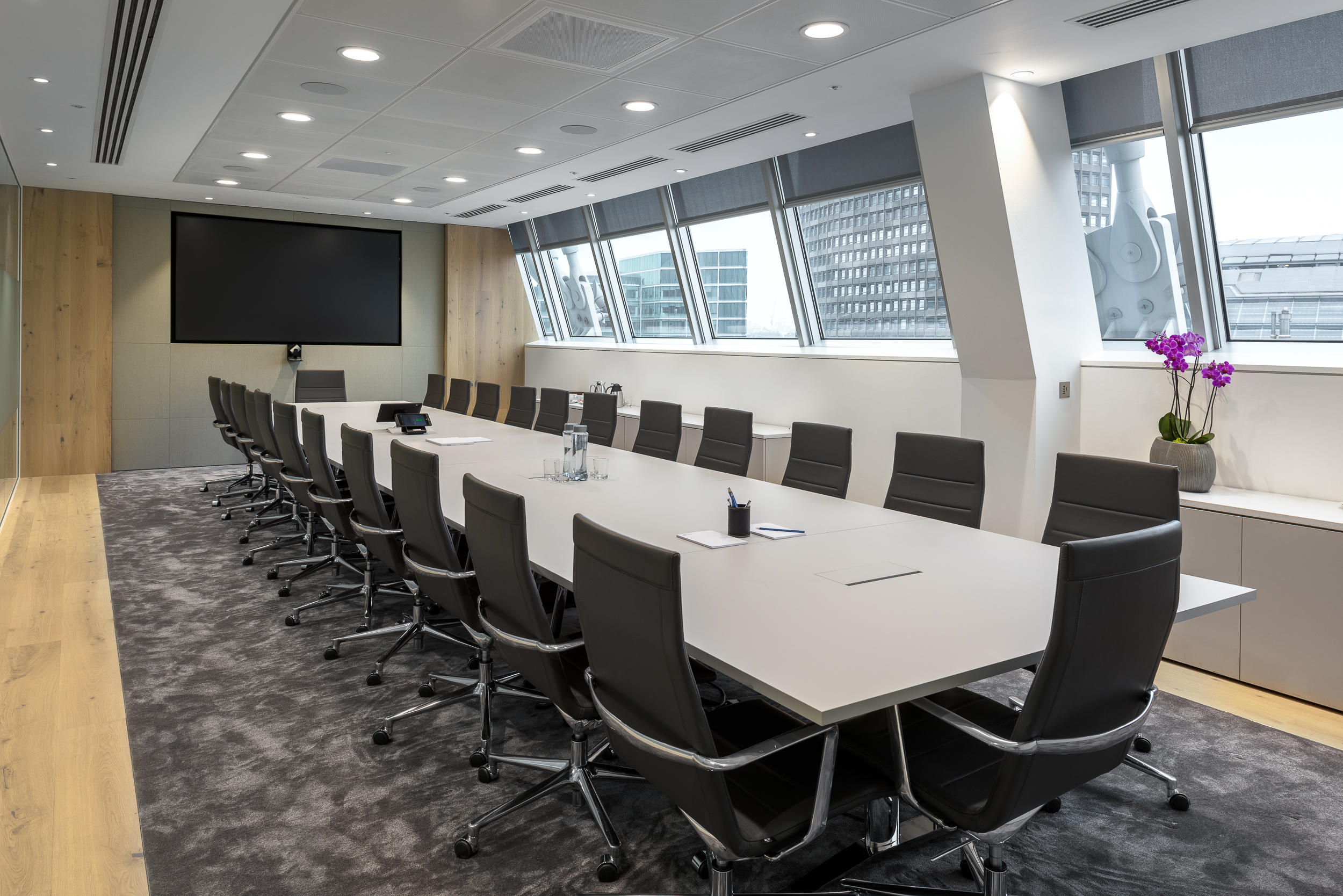 The large boardroom in GIP's office at The Peak, Victoria, equipped with advanced technology for seamless meetings.