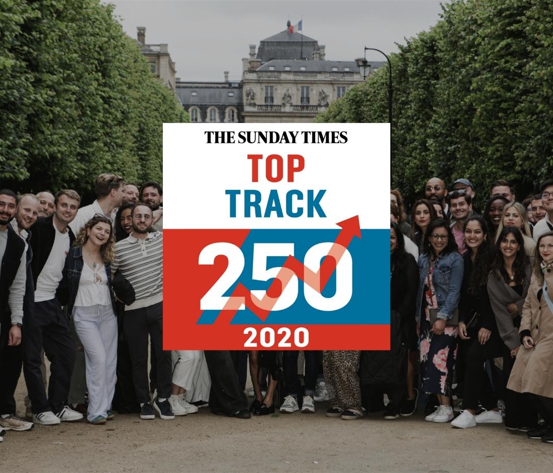 The Modus team in Paris with the PwC Top 250 Logo.