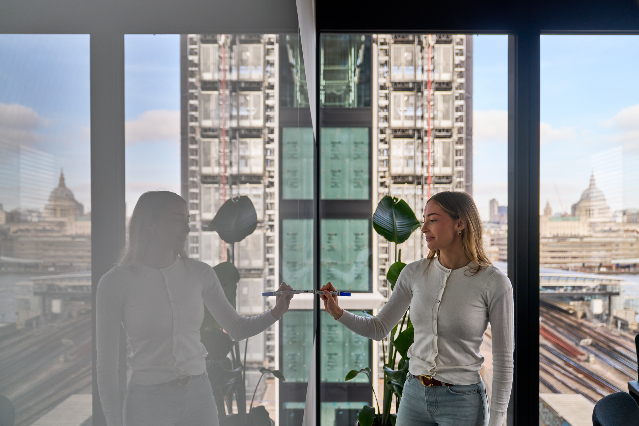 Entertainment Company meeting space with a view of the City of London.