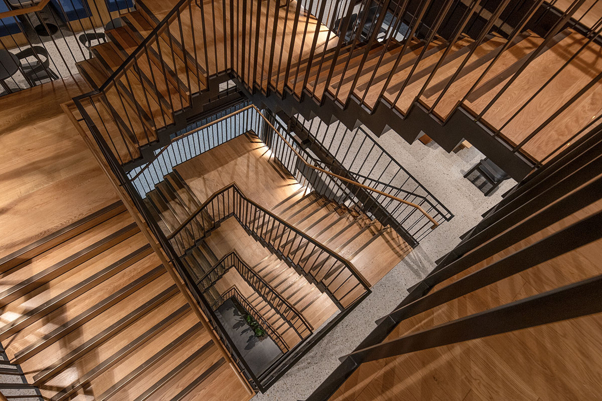 International Technology and Data Firm metal staircase.
